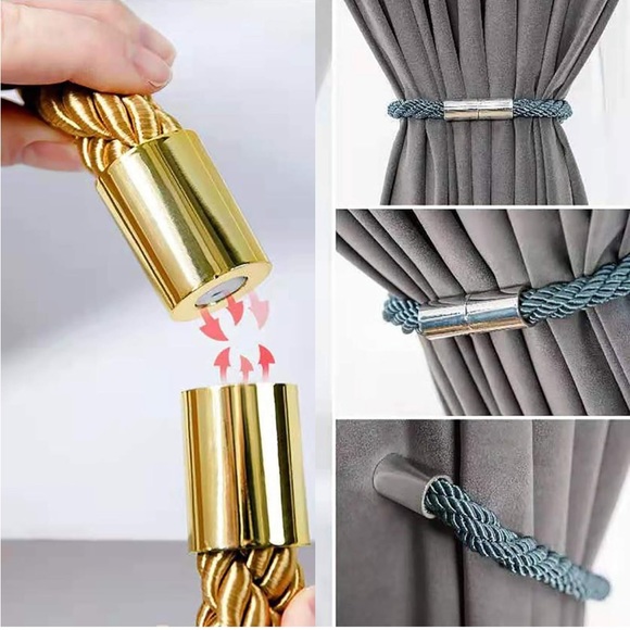 Blue Decorative Magnetic Curtain Rope 2 Pack - Picture 4 of 7